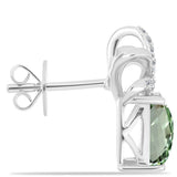 Cercei din Argint 925 ( 3.11 grame ) cu Ametist Verde și Topaz Alb 3.21 Carate