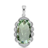 Pandantiv din Argint 925 ( 3.09 grame ) cu Ametist Verde și Topaz Alb 7.95 Carate