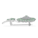 Broşă din Argint 925 ( 6.13 grame ) cu Ametist Verde și Topaz Alb 4.49 Carate