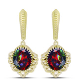 Cercei din Argint 925 Placat cu Aur ( 6.33 grame ) cu Opal Etiopian Negru Lega Dembi 2.9 Carate