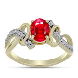 Inel din Argint 925 Placat cu Aur ( 2.95 grame ) cu Agat Roșu și Topaz Alb 1.28 Carate