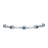 Brățară din Argint 925 ( 7.59 grame ) cu Topaz Albastru ”Londra” și Topaz Alb 2.09 Carate