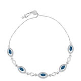 Brățară din Argint 925 ( 7.59 grame ) cu Topaz Albastru ”Londra” și Topaz Alb 2.09 Carate