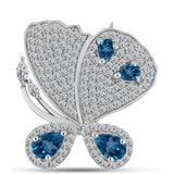 Broşă din Argint 925 ( 5 grame ) cu Topaz Albastru ”Londra” și Topaz Alb 2.75 Carate