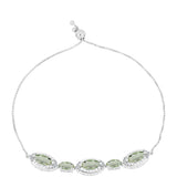 Brățară din Argint 925 ( 6.61 grame ) cu Ametist Verde și Topaz Alb 4.37 Carate