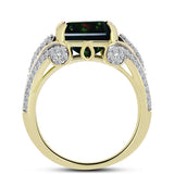 Inel din Argint 925 Placat cu Aur ( 4.91 grame ) cu Opal Etiopian Negru Lega Dembi și Topaz Alb 4.1 Carate