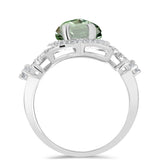 Inel din Argint 925 ( 4.17 grame ) cu Ametist Verde și Topaz Alb 5.84 Carate