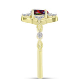 Inel din Argint 925 Placat cu Aur ( 2.48 grame ) cu Opal Etiopian Negru Lega Dembi și Topaz Alb 0.37 Carate