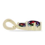 Pandantiv din Argint 925 Placat cu Aur ( 0.95 grame ) cu Opal Etiopian Negru Lega Dembi și Topaz Alb 0.46 Carate