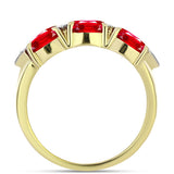 Inel din Argint 925 Placat cu Aur ( 4.31 grame ) cu Agat Roșu și Topaz Alb 2.45 Carate