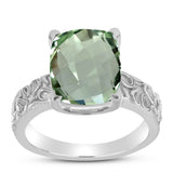 Inel din Argint 925 ( 4.35 grame ) cu Ametist Verde 5.1 Carate