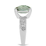 Inel din Argint 925 ( 4.35 grame ) cu Ametist Verde 5.1 Carate