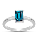Inel din Argint 925 ( 2.54 grame ) cu Topaz Albastru ”Londra” 1.19 Carate