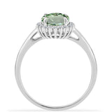 Inel din Argint 925 ( 2.7 grame ) cu Ametist Verde și Topaz Alb 1.89 Carate