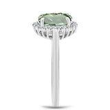 Inel din Argint 925 ( 2.7 grame ) cu Ametist Verde și Topaz Alb 1.89 Carate