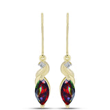 Cercei din Argint 925 Placat cu Aur ( 2.4 grame ) cu Opal Etiopian Negru Lega Dembi și Topaz Alb 1.29 Carate