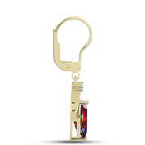 Cercei din Argint 925 Placat cu Aur ( 2.4 grame ) cu Opal Etiopian Negru Lega Dembi și Topaz Alb 1.29 Carate