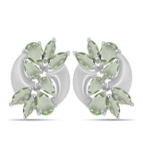 Cercei din Argint 925 ( 5.32 grame ) cu Ametist Verde 3.56 Carate