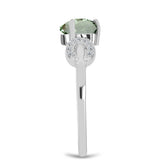 Inel din Argint 925 ( 2.28 grame ) cu Ametist Verde și Topaz Alb 1.36 Carate