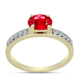 Inel din Argint 925 Placat cu Aur ( 2.15 grame ) cu Agat Roșu și Topaz Alb 0.88 Carate