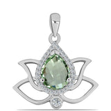 Pandantiv din Argint 925 ( 1.77 grame ) cu Ametist Verde și Topaz Alb 1.84 Carate