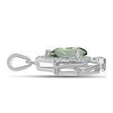 Pandantiv din Argint 925 ( 1.77 grame ) cu Ametist Verde și Topaz Alb 1.84 Carate