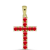 Cruce Pandantiv din Argint 925 Placat cu Aur ( 1.3 grame ) cu Agat Roșu 0.8 Carate