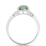 Inel din Argint 925 ( 2.2 grame ) cu Ametist Verde și Topaz Alb 1.62 Carate