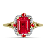 Inel din Argint 925 Placat cu Aur ( 3.06 grame ) cu Agat Roșu și Topaz Alb 2.19 Carate