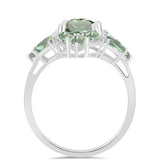 Inel din Argint 925 ( 3.29 grame ) cu Ametist Verde și Topaz Alb 3.52 Carate