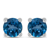 Cercei din Argint 925 ( 1.14 grame ) cu Topaz Albastru ”Londra” 1.09 Carate