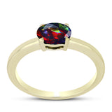 Inel din Argint 925 Placat cu Aur ( 2.03 grame ) cu Opal Etiopian Negru Lega Dembi 0.49 Carate