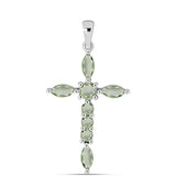 Cruce Pandantiv din Argint 925 ( 1.78 grame ) cu Ametist Verde 1.45 Carate