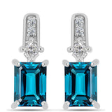 Cercei din Argint 925 ( 3.06 grame ) cu Topaz Albastru ”Londra” și Topaz Alb 2.63 Carate