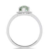 Inel din Argint 925 ( 2.43 grame ) cu Ametist Verde și Topaz Alb 2.11 Carate
