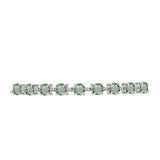 Brățară din Argint 925 ( 5.4 grame ) cu Ametist Verde și Topaz Alb 4.76 Carate