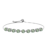 Brățară din Argint 925 ( 5.4 grame ) cu Ametist Verde și Topaz Alb 4.76 Carate