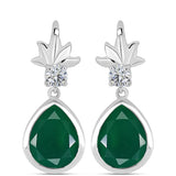 Cercei din Argint 925 ( 4.73 grame ) cu Calcedon Verde și Topaz Alb 8.45 Carate