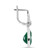 Cercei din Argint 925 ( 4.73 grame ) cu Calcedon Verde și Topaz Alb 8.45 Carate