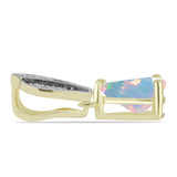 Pandantiv din Argint 925 Placat cu Aur ( 1.1 grame ) cu Opal Welo și Topaz Alb 0.72 Carate