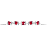 Brățară din Argint 925 ( 3.82 grame ) cu Rubin Malagasy și Topaz Alb 2.85 Carate