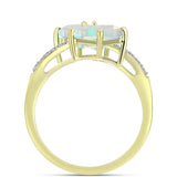 Inel din Argint 925 Placat cu Aur ( 2.79 grame ) cu Opal Welo și Topaz Alb 1.42 Carate