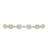 Brățară din Argint 925 Placat cu Aur ( 6.85 grame ) cu Opal Welo și Topaz Alb 4.07 Carate