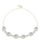 Brățară din Argint 925 Placat cu Aur ( 6.85 grame ) cu Opal Welo și Topaz Alb 4.07 Carate