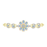 Brățară din Argint 925 Placat cu Aur ( 6.97 grame ) cu Opal Welo și Topaz Alb 3.92 Carate