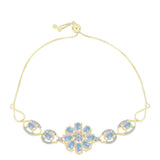 Brățară din Argint 925 Placat cu Aur ( 6.97 grame ) cu Opal Welo și Topaz Alb 3.92 Carate