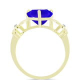 Inel din Argint 925 Placat cu Aur ( 3.1 grame ) cu Agat Albastru și Topaz Alb 3.88 Carate
