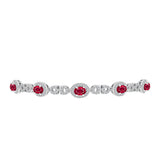 Brățară din Argint 925 ( 8.55 grame ) cu Rubin Malagasy și Topaz Alb 4.59 Carate