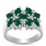 Inel din Argint 925 ( 4.69 grame ) cu Calcedon Verde și Topaz Alb 2.38 Carate