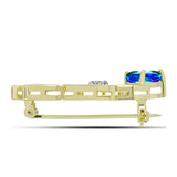 Broşă din Argint 925 Placat cu Aur ( 4.13 grame ) cu Cuarț Păun și Topaz Alb 1.87 Carate